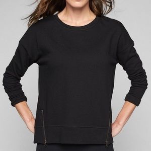 Athleta Cityscape Black Scoopneck Sweatshirt Small